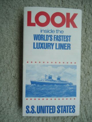 United States Lines - Ss United States - Deck Plan & Cut - Away Profile - 1960