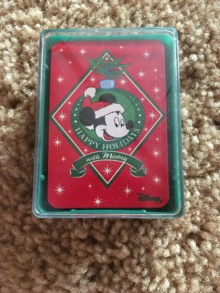 Celebrating Walt Disney Mickey Mouse Mini Playing Cards Happy Holidays