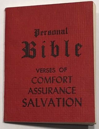 Personal Bible,  Vintage Miniature Pocket Book With Select Bible Verses