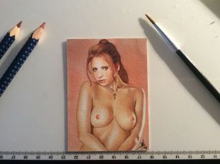 Buffy The Vampire Slayer Hand Made Drawing Sketch Card Aceo By Artist