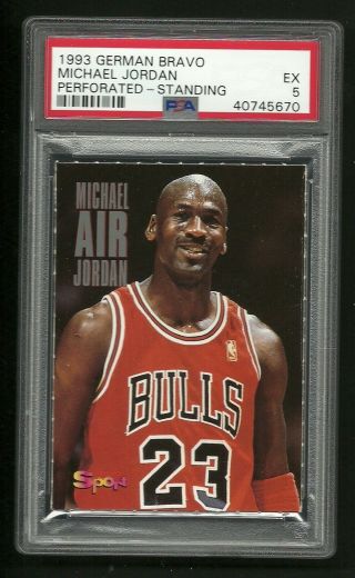Michael Jordan Standing 1993 German Bravo Basketball Card Psa 5 Ex 1/1