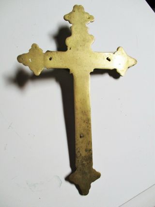 Antique Brass Crucifix w jesus cross 2