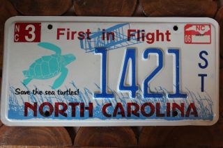 North Carolina Save The Sea Turtles License Plate Nc Wildlife Turtle Tag 1421 St