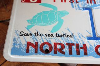 North Carolina Save the Sea Turtles License Plate NC Wildlife Turtle Tag 1421 ST 4