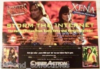 Xena Warrior Princess & Hercules Tlj - 5 X 7 Postcard Promo Cyber Action
