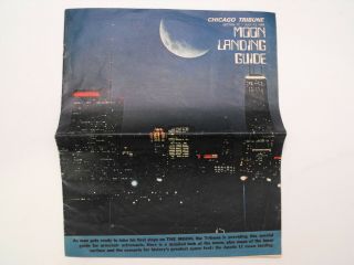 Vintage Chicago Tribune July 1969 Apollo 11 Moon Landing Guide / Rare