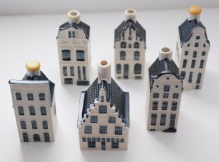 6x Klm Bols Delft Houses Numbers 22 27 29 38 60 71