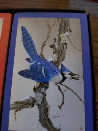 Hoyle Birds Playing Cards double deck plastic coated vintage Cardinal Bluebird 2