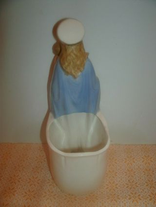Vtg Ceramic Flower Planter Vase Virgin Mother Mary Madonna Holding Baby Jesus 3