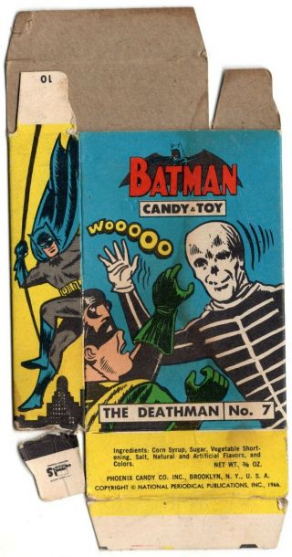 1966 Batman Phoenix Candy Toy Box 7 - 8 The Deathman Vintage Dc Comics