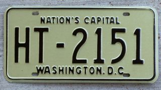 1969 Black On White Washington D.  C.  [district Of Columbia] License Plate
