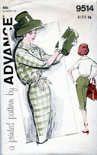 Vintage Advance Sewing Pattern 9514 Circa 1950 