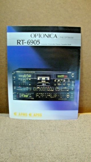 1970s Optonica Rt - 6905 Computer Control Cassette Deck 7 Page Booklet With Specs