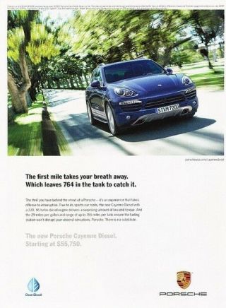 2013 Porsche Cayenne Diesel Advertisement Print Art Car Ad J897