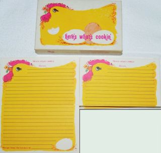 Vintage Currents 16 Fold Recipe Card Chicken Pollo Here 