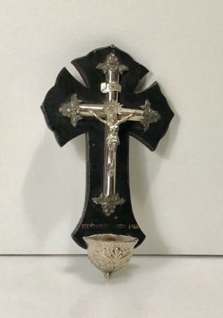 Antique Holy Water Font Crucifix