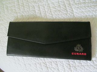Cunard Cruise Line Document Holder Travel Ticket Wallet Vintage Leather Organize