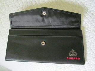 CUNARD Cruise Line document holder travel ticket wallet vintage leather organize 3