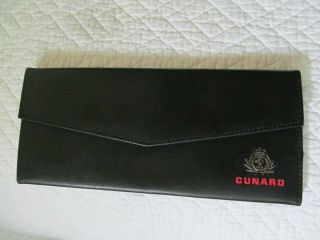 CUNARD Cruise Line document holder travel ticket wallet vintage leather organize 5