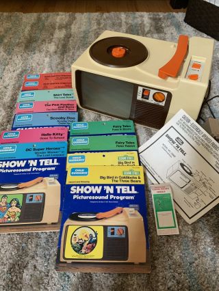 1982 Child Guidance Show N Tell Record Player 11 Records Directions Spare Needle