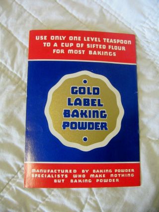 Vintage Advertising Cook Book - Gold Label Baking Powder - Gold Label Recipes 2
