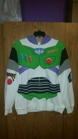 Buzz Lightyear Disney Parks Authentic Full Zip Hoodie Sweatshirt Adult Large