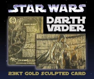 Darth Vader Star Wars 23kt Gold Card $40 Book Value Officially Licensed