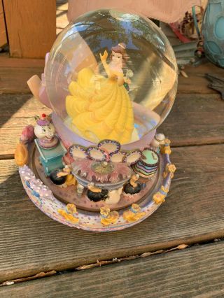 1991 Disney Beauty And The Beast Belle Musical Snow Globe " Be Our Guest