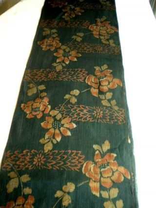 F - 499 Vintage Kimono Fabric - Subdued Floral - 14 " X 53 "