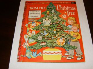Vintage Little Golden Book Trim The Christmas Tree 1957 B Uncut