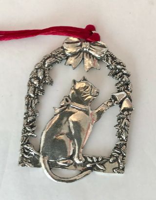 Christmas Ornaments Seagull Pewter Cat Under Garland Arch Canada 2.  5 "