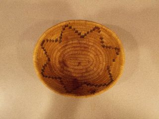 Antique Native American Papago Indian Hand Woven Oval Basket 7 - 3/4 "