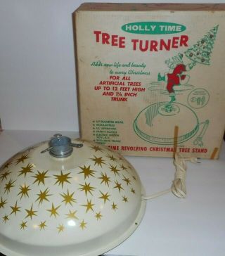 Vintage Rotating Christmas Tree Turner Stand Holly Time Model A30