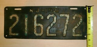 Antique Vintage 1921 Jersey NJ License Plate 15 