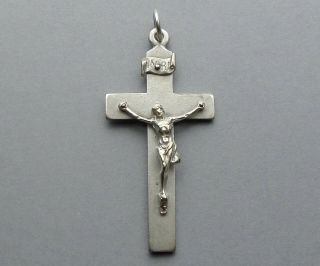 Jesus Christ,  Cross,  Crucifix.  Antique Religious Large Pendant.  Medal.
