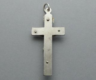 Jesus Christ,  Cross,  Crucifix.  Antique Religious Large Pendant.  Medal. 3