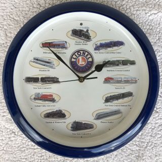 13” Lionel Trains & Sounds Wall Clock Blue Makes 12 Different Train Whistles