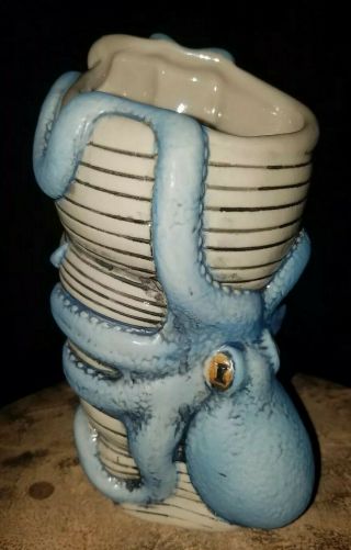 Munktiki Imports Light Blue Matte Finish Octopus Tiki Mug By Tattiki
