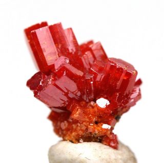 Vanadinite Crystal Cluster Mineral Specimen Geronimo Mine AZ w/ Case & ID card 3
