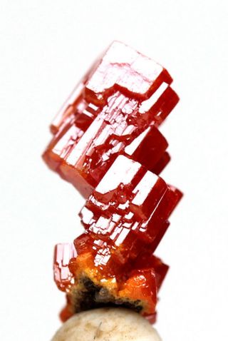 Vanadinite Crystal Cluster Mineral Specimen Geronimo Mine AZ w/ Case & ID card 5