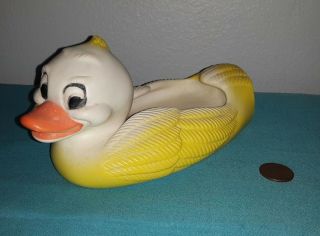 Vintage Delagar Rubber Ducky Yellow Duck Floating Soap Holder Dish Rare