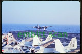 Slide,  Deck Scene On Navy Aircraft Carrier Uss Saratoga (cva - 60),  1971