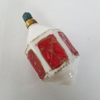 Figural Lantern Painted Milk Glass Christmas Light Bulb Vintage Japan