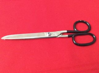 Vintage 8 " Inch Steel Scissors / Shears Black Handles Made In Germany (r2)