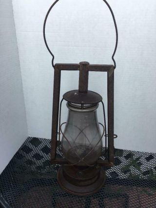 Antique Dietz No.  0 Tubular Lamp Hurricane Lantern Lens & Globe