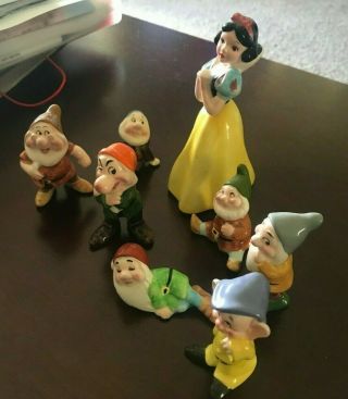 Vintage 1960 ' s Snow White and Seven Dwarfs Figurines - LAST DAY 6/7 2
