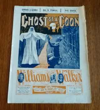 Antique 1901 Ghost O.  A.  C.  Sheet Music Williams And Walker Minstrel Show