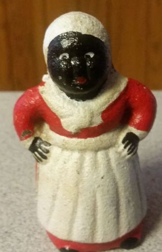 Vintage Cast Iron Black Americana Aunt Jemima Figurine " Piggy Bank " 3 " Tall
