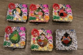 Disney Pin Complete Alice In Wonderland Flower Frame Set Limited Edition Le