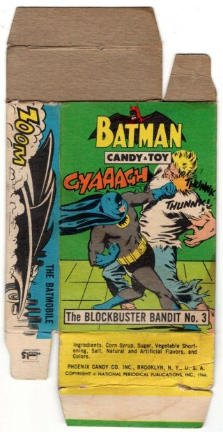1966 Batman Phoenix Candy Toy Box 3 - 4 Blockbuster Bandit Vintage Dc Comics